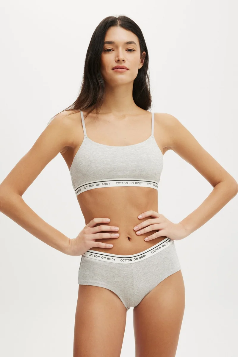 Body BRANDED COTTON SCOOP BRALETTE